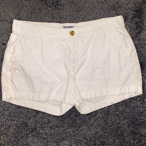 Old Navy Floral Eyelet White Shorts